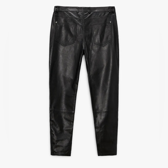 Zara Pants Zara Man Black Slim Fit Real Leather Pants Size Us 3